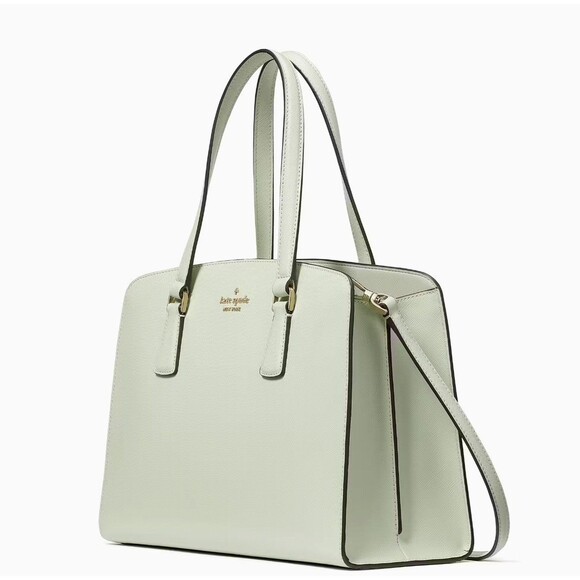 New Kate Spade Perry Medium Satchel Saffiano Leather Light Olive - Picture 4 of 5